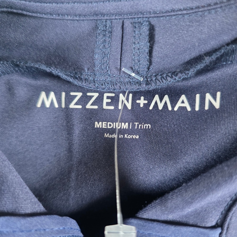 NWOT Mizzen+Main Men Navy Blue Quarter-Zip Performance Pullover Size M Trim Fit - Picture 4 of 9